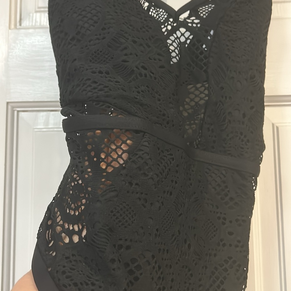 Gorgeous Black Lacey Sexy One Piece Swimsuit- sz L or XL-NWT
